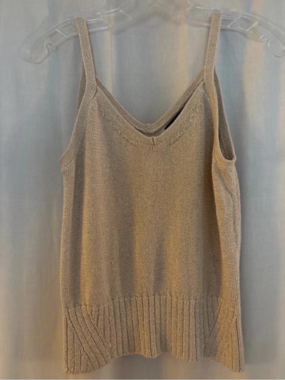 Banana Republic Taupe Knit V-Neck Tank